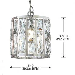 Home Decorators Collection Kristella 1-Light Crystal and Chrome Pendant -Home Decorators Soldes chrome home decorators collection pendant lights 30685 hbu 4f 1000