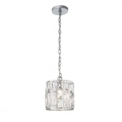 Home Decorators Collection Kristella 1-Light Crystal and Chrome Pendant