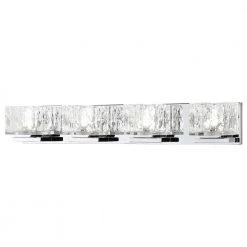 Home Decorators Collection Tulianne 75-Watt Equivalent 4-Light Chrome LED Vanity Light with Clear Cube Glass