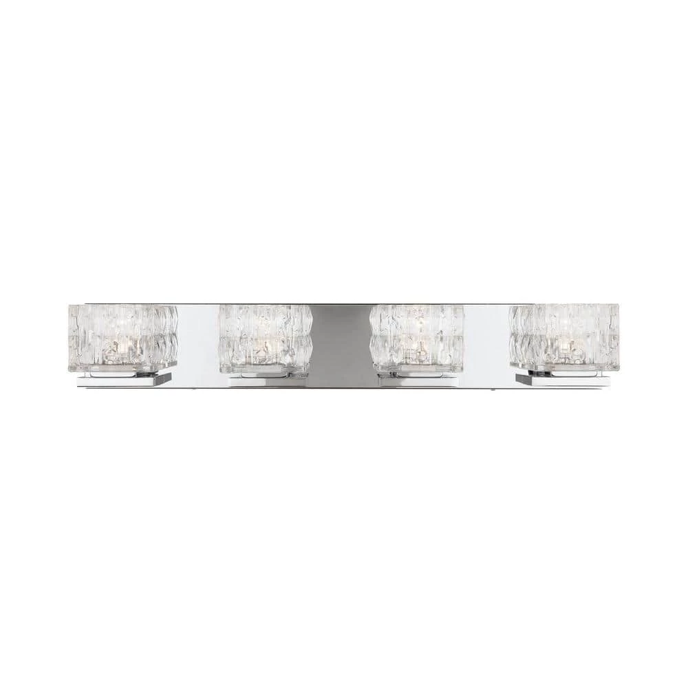 Home Decorators Collection Tulianne 75-Watt Equivalent 4-Light Chrome LED Vanity Light with Clear Cube Glass 9 Home Decorators Collection Tulianne 75-Watt Equivalent 4-Light Chrome LED Vanity Light with Clear Cube Glass - Image 7