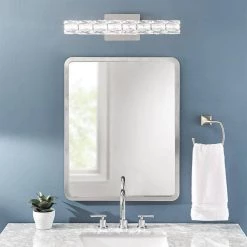 Home Decorators Collection Keighley 24 in. 1-Light Chrome Integrated LED Bathroom Vanity Light Bar with Crystal Shade -Home Decorators Soldes chrome home decorators collection vanity lighting 4151 ndm 31 1000