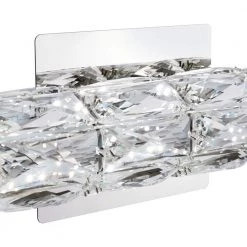 Home Decorators Collection Keighley 24 in. 1-Light Chrome Integrated LED Bathroom Vanity Light Bar with Crystal Shade -Home Decorators Soldes chrome home decorators collection vanity lighting 4151 ndm a0 1000
