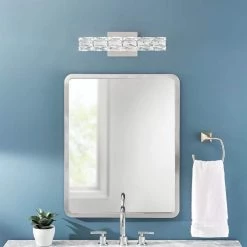 Home Decorators Collection Keighley 24 in. 1-Light Chrome Integrated LED Bathroom Vanity Light Bar with Crystal Shade -Home Decorators Soldes chrome home decorators collection vanity lighting 4151 ndm e1 1000