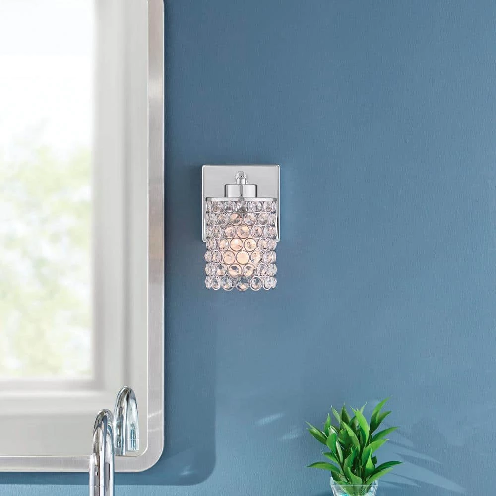 Home Decorators Collection 1-Light Chrome Wall Sconce 4 Home Decorators Collection 1-Light Chrome Wall Sconce - Image 2