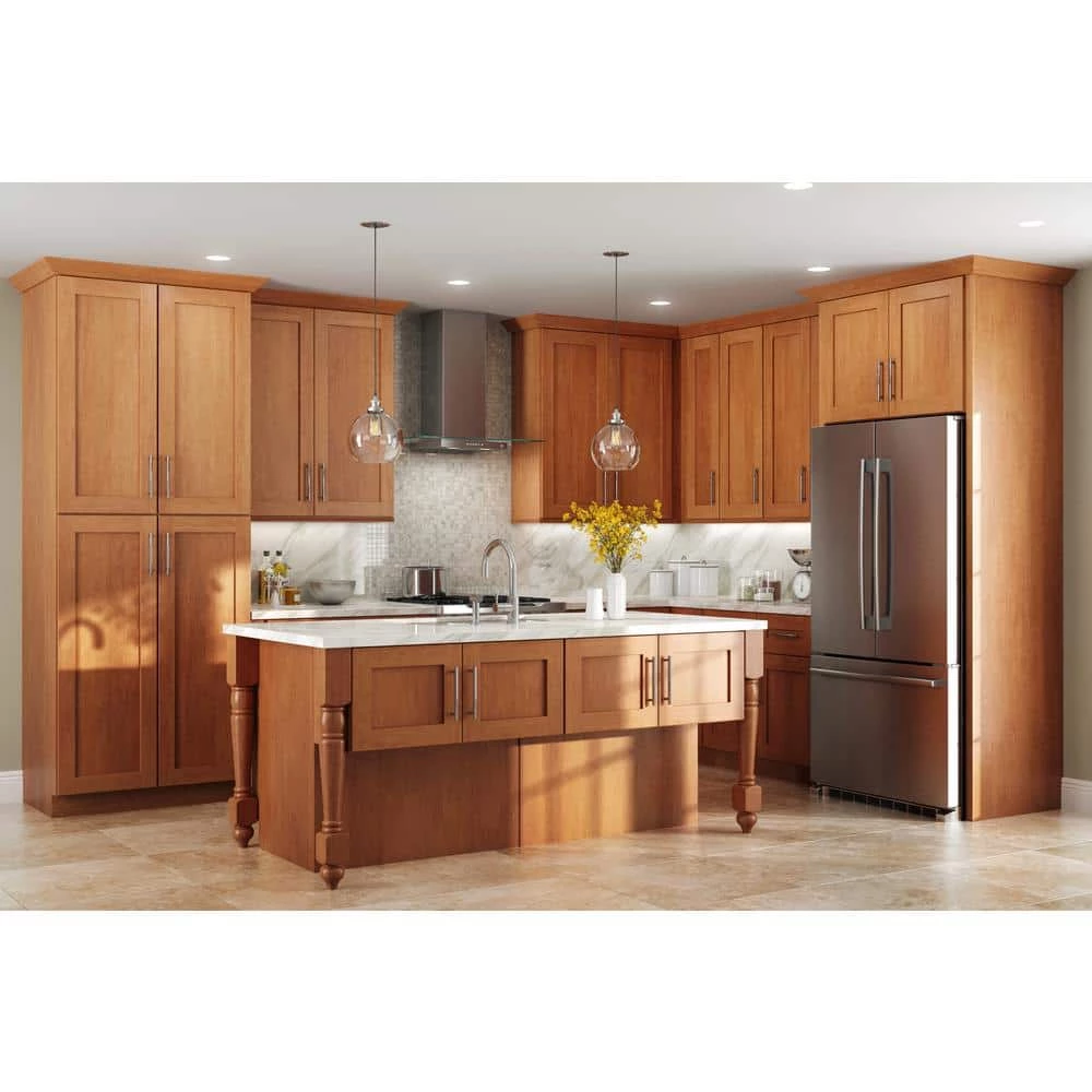 Home Decorators Collection Hargrove Assembled 12x34.5x24 in. Plywood Shaker Base Kitchen Cabinet Left Soft Close in Stained Cinnamon 10 Home Decorators Collection Hargrove Assembled 12x34.5x24 in. Plywood Shaker Base Kitchen Cabinet Left Soft Close in Stained Cinnamon - Image 8