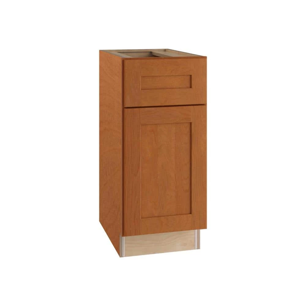 Home Decorators Collection Hargrove Assembled 12x34.5x24 in. Plywood Shaker Base Kitchen Cabinet Left Soft Close in Stained Cinnamon 3 Home Decorators Collection Hargrove Assembled 12x34.5x24 in. Plywood Shaker Base Kitchen Cabinet Left Soft Close in Stained Cinnamon