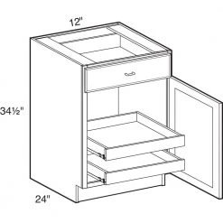 Home Decorators Collection Hargrove Assembled 12x34.5x24 in. Plywood Shaker Base Kitchen Cabinet Right 2 rollouts Soft Close in Stained Cinnamon -Home Decorators Soldes cinnamon stain home decorators collection assembled kitchen cabinets b12r 2t hcn c3 1000