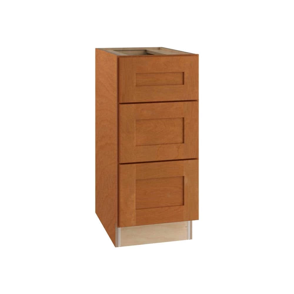 Home Decorators Collection Hargrove Assembled 12x34.5x24 in. Plywood Shaker 3 Drawer Base Kitchen Cabinet Soft Close Drawers in Stained Cinnamon 3 Home Decorators Collection Hargrove Assembled 12x34.5x24 in. Plywood Shaker 3 Drawer Base Kitchen Cabinet Soft Close Drawers in Stained Cinnamon
