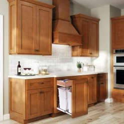 Home Decorators Collection Hargrove Assembled 21 x 42 x 12 in. Plywood Shaker Wall Kitchen Cabinet Left Soft Close in Stained Cinnamon -Home Decorators Soldes cinnamon stain home decorators collection assembled kitchen cabinets w2142l hcn 1f 1000