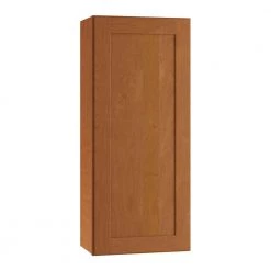 Home Decorators Collection Hargrove Assembled 21 x 42 x 12 in. Plywood Shaker Wall Kitchen Cabinet Left Soft Close in Stained Cinnamon