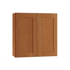 Home Decorators Collection Hargrove Assembled 36 x 30 x 12 in. Plywood Shaker Wall Kitchen Cabinet Soft Close in Stained Cinnamon