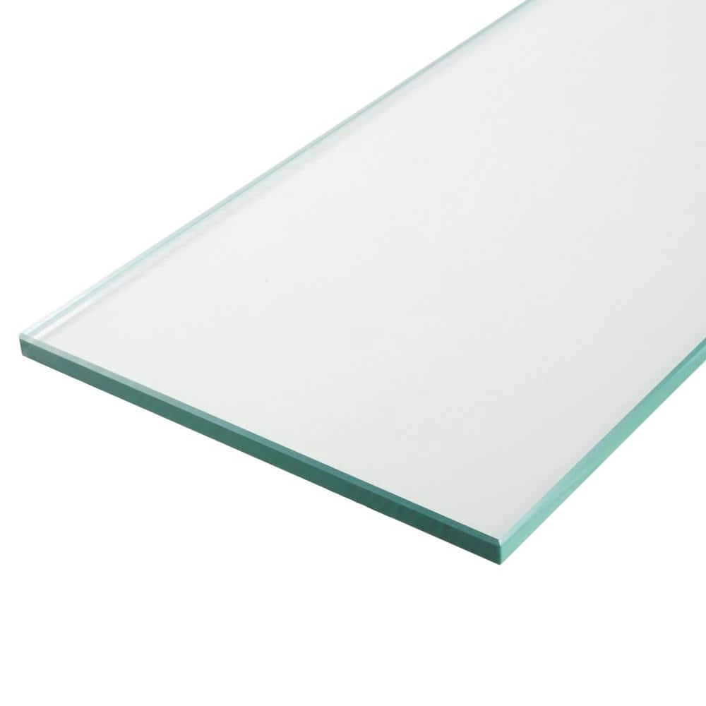 Home Decorators Collection 8 in. x 36 in. Clear Glacier Glass Shelf 4 Home Decorators Collection 8 in. x 36 in. Clear Glacier Glass Shelf - Image 2