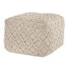 Home Decorators Collection Cream Square Macrame Floor Pouf Ottoman (20 in.) -Home Decorators Soldes cream home decorators collection ottomans mh 1839 64 1000