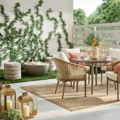 Home Decorators Collection Cream Square Macrame Floor Pouf Ottoman (20 in.) -Home Decorators Soldes cream home decorators collection ottomans mh 1839 76 1000