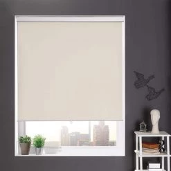 Home Decorators Collection Cream Cordless Stain Resistant Blackout Roller Shades 55 in. W x 72 in. L -Home Decorators Soldes cream home decorators collection roller shades inv150 254279 4f 1000