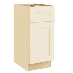Home Decorators Collection Newport Cream Painted Plywood Shaker Stock Assembled Base Kitchen Cabinet 1-Drawer Right 18 in. x 34.5 in. x 24 in.