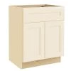 Home Decorators Collection Newport Cream Painted Plywood Shaker Stock Assembled Sink Base Kitchen Cabinet Soft Close 30 in. x 34.5 in. x 24 in.