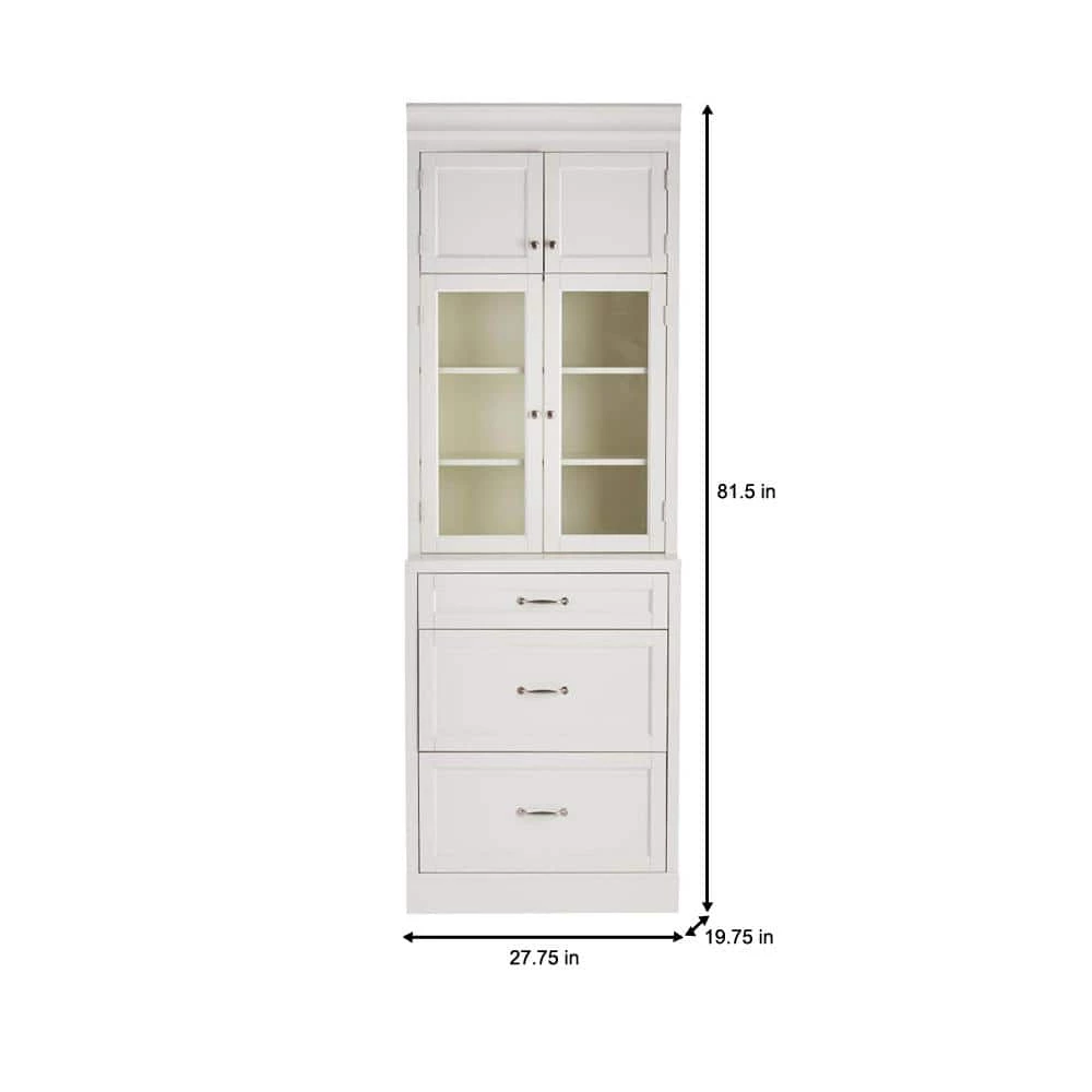 Home Decorators Collection Royce 82 in. Cream White 3-Drawer Cabinet 4 Home Decorators Collection Royce 82 in. Cream White 3-Drawer Cabinet - Image 2