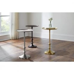 Home Decorators Collection Bellkirk Round Dark Bronze Metal Accent Table (14.5 in. W x 22.25 in. H) -Home Decorators Soldes dark bronze home decorators collection end side tables dc19 6642 40 1000