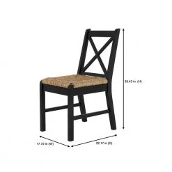Home Decorators Collection Dorsey Black Wood Dining Chair with Cross Back and Rush Seat (Set of 2) (17.72 in. W x 35.43 in. H) 20 Home Decorators Collection Dorsey Black Wood Dining Chair with Cross Back and Rush Seat (Set of 2) (17.72 in. W x 35.43 in. H) -Home Decorators Soldes dark charcoal home decorators collection dining chairs ch1902032 nblk 4f 1000