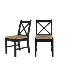 Home Decorators Collection Dorsey Black Wood Dining Chair with Cross Back and Rush Seat (Set of 2) (17.72 in. W x 35.43 in. H) 18 Home Decorators Collection Dorsey Black Wood Dining Chair with Cross Back and Rush Seat (Set of 2) (17.72 in. W x 35.43 in. H) -Home Decorators Soldes dark charcoal home decorators collection dining chairs ch1902032 nblk 77 1000