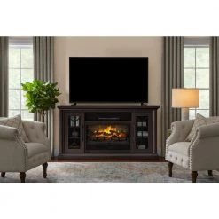 Home Decorators Collection Madison 68 in. Freestanding Electric Fireplace TV Stand in Dark Chocolate -Home Decorators Soldes dark chocolate home decorators collection fireplace tv stands hdfp68 51e 40 1000