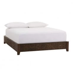 Home Decorators Collection Katya Dark Coffee Wood King Standard Bed (79 in. W x 12 in. H)