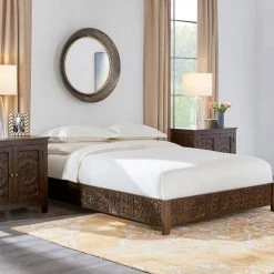 Home Decorators Collection Katya Dark Coffee Wood King Standard Bed (79 in. W x 12 in. H) -Home Decorators Soldes dark coffee home decorators collection panel beds acac oc006k c3 1000