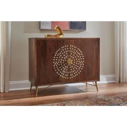 Home Decorators Collection Natural Finish Wood Accent Cabinet with Inlay Design (39.40 in. W x 31.50 in. H) -Home Decorators Soldes dark natural home decorators collection sideboards buffet tables bt0540p a0 1000