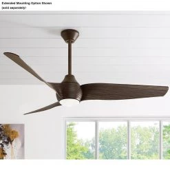 Home Decorators Collection Kayden DC 60 in. White Color Changing Integrated LED Indoor/Outdoor Dark Oak Ceiling Fan with Light Kit and Remote -Home Decorators Soldes dark oak home decorators collection ceiling fans with lights 52060 66 1000