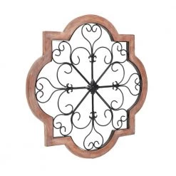 Home Decorators Collection Quatrefoil Medallion Farmhouse Metal and Wood Dimensional Wall Art (26 in. W x 26 in. H) -Home Decorators Soldes distressed finish with black home decorators collection wall sculptures dc21 37023 4f 1000