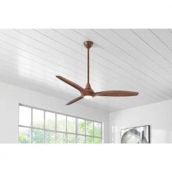 Home Decorators Collection Tidal Breeze 60 in. LED Indoor Distressed Koa Ceiling Fan with Light Kit and Remote Control -Home Decorators Soldes distressed koa home decorators collection ceiling fans with lights 54762 40 1000