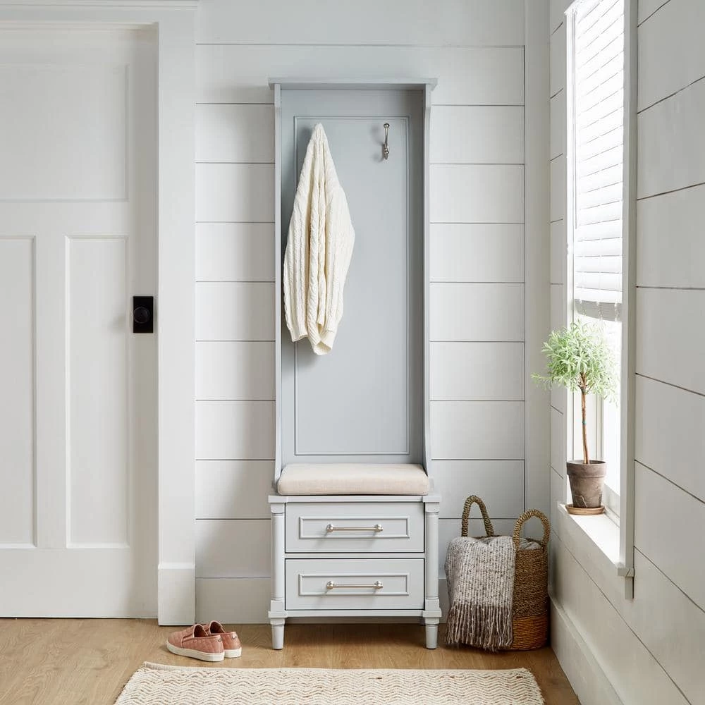 Home Decorators Collection Aberdeen Dove Grey Hall Tree 5 Home Decorators Collection Aberdeen Dove Grey Hall Tree - Image 3