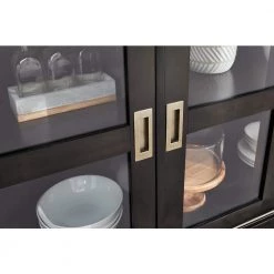 Home Decorators Collection Canonbury Ebony Wood Buffet Table with Glass Doors (55.30 in. W x 34 in. H) -Home Decorators Soldes ebony home decorators collection sideboards buffet tables sk19239dr1 e 66 1000