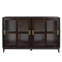 Home Decorators Collection Canonbury Ebony Wood Buffet Table with Glass Doors (55.30 in. W x 34 in. H) -Home Decorators Soldes ebony home decorators collection sideboards buffet tables sk19239dr1 e a0 1000