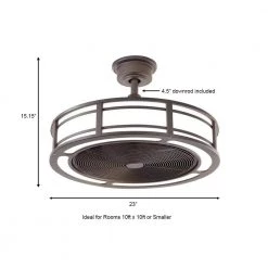 Home Decorators Collection Brette II 23 in. LED Indoor/Outdoor Espresso Bronze Ceiling Fan with Light and Remote Control -Home Decorators Soldes espresso bronze home decorators collection ceiling fans with lights am382b eb a0 1000