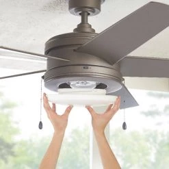 Home Decorators Collection Portwood 60 in. LED Outdoor Espresso Bronze Ceiling Fan -Home Decorators Soldes espresso bronze home decorators collection ceiling fans with lights yg528 eb 1d 1000