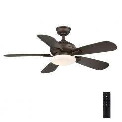 Home Decorators Collection Benson 44 in. LED Espresso Bronze Ceiling Fan with Light and Remote Control