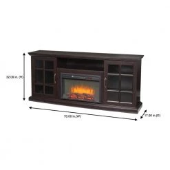 Home Decorators Collection Edenfield 70 in. Freestanding Infrared Electric Fireplace TV Stand in Espresso -Home Decorators Soldes espresso home decorators collection fireplace tv stands 365 741 48 y 40 1000
