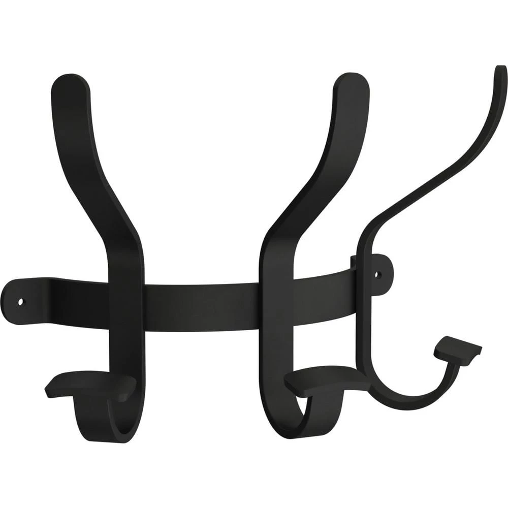 Home Decorators Collection 11.25 in. L Black Entryway Hook Rail 3 Home Decorators Collection 11.25 in. L Black Entryway Hook Rail
