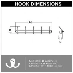 Home Decorators Collection 27 in. L Black Wire Hook Rail -Home Decorators Soldes flat black home decorators collection hooks r44044h fb u 4f 1000