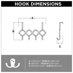 Home Decorators Collection 16 in. Black Quatrafoil Over the Door Hook Rail -Home Decorators Soldes flat black home decorators collection hooks r44146h fb u 4f 1000