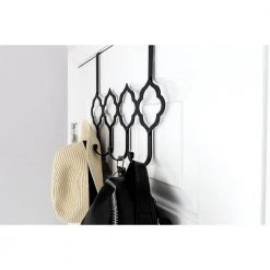 Home Decorators Collection 16 in. Black Quatrafoil Over the Door Hook Rail -Home Decorators Soldes flat black home decorators collection hooks r44146h fb u a0 1000