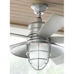 Home Decorators Collection Grayton 54 in. LED Indoor/Outdoor Galvanized Ceiling Fan with Light Kit and Remote Control -Home Decorators Soldes galvanized home decorators collection ceiling fans with lights 24343 1d 1000