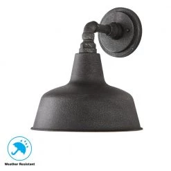 Home Decorators Collection Hargreaves 11 in. One-Light Black Rustic Farmhouse Outdoor Wall Lantern Sconce with Seeded Glass -Home Decorators Soldes gilded iron home decorators collection outdoor sconces 7957hdcgidi 1d 1000