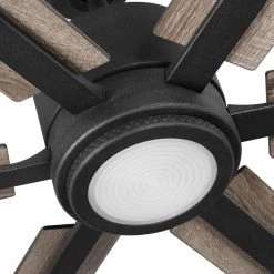 Home Decorators Collection Palermo Grove 60 in. 6-Blade LED Indoor Gilded Iron Farmhouse Dual Mount Ceiling Fan with Light and Remote Control -Home Decorators Soldes gilded iron with walnut wood home decorators collection ceiling fans with lights 7984hdcgi c3 1000