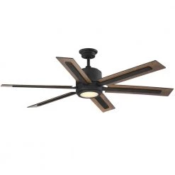Home Decorators Collection Palermo Grove 60 in. 6-Blade LED Indoor Gilded Iron Farmhouse Dual Mount Ceiling Fan with Light and Remote Control -Home Decorators Soldes gilded iron with walnut wood home decorators collection ceiling fans with lights 7984hdcgi fa 1000