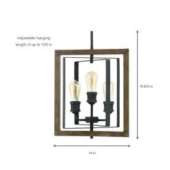 Home Decorators Collection Palermo Grove 14 in. 3-Light Gilded Iron Farmhouse Kitchen Pendant with Hand Painted Walnut Accents -Home Decorators Soldes gilded iron with walnut wood home decorators collection chandeliers 7921hdc 31 1000