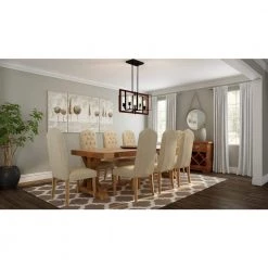 Home Decorators Collection Palermo Grove 31.88 in. 5-Light Black Gilded Iron Linear Farmhouse Chandelier -Home Decorators Soldes gilded iron with walnut wood home decorators collection chandeliers 7922hdc 31 1000