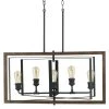 Home Decorators Collection Palermo Grove 31.88 in. 5-Light Black Gilded Iron Linear Farmhouse Chandelier -Home Decorators Soldes gilded iron with walnut wood home decorators collection chandeliers 7922hdc 64 1000